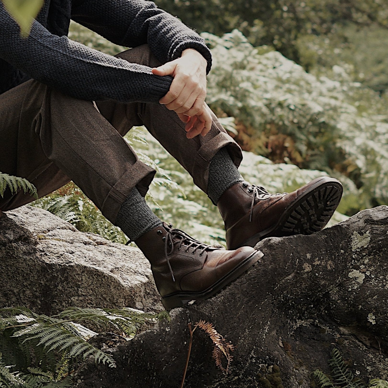 Loake Sedbergh Derby boot - dark brown Grain