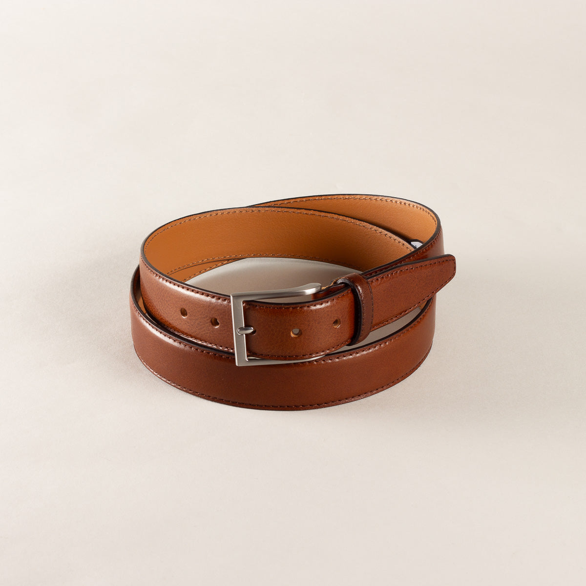 Profuomo Calf leather belt - cognac