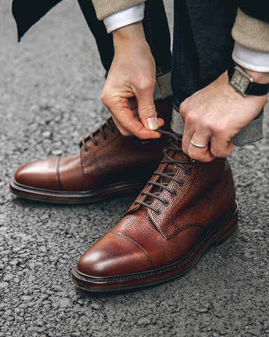 Roehampton Derby boot - Oxblood Grain